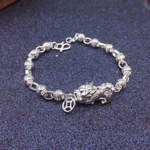 990 silver money bead collar brave bracelet